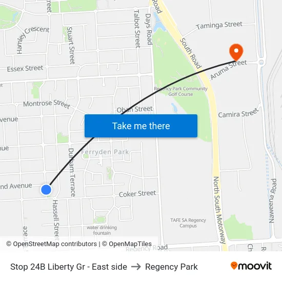 Stop 24B Liberty Gr - East side to Regency Park map