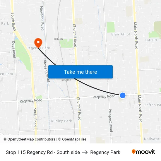 Stop 115 Regency Rd - South side to Regency Park map