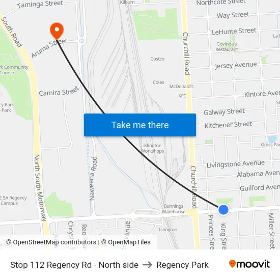 Stop 112 Regency Rd - North side to Regency Park map
