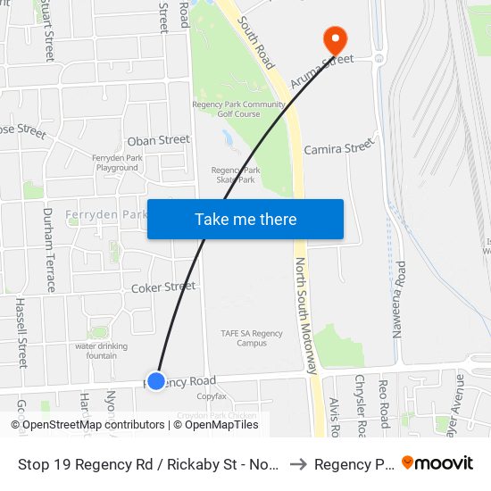 Stop 19 Regency Rd / Rickaby St - North side to Regency Park map