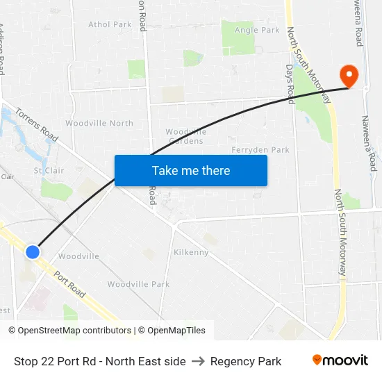 Stop 22 Port Rd - North East side to Regency Park map