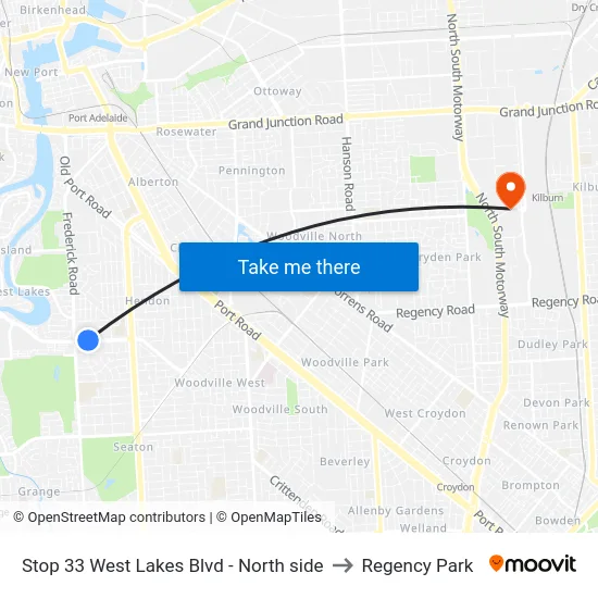 Stop 33 West Lakes Blvd - North side to Regency Park map