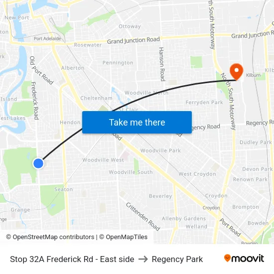 Stop 32A Frederick Rd - East side to Regency Park map
