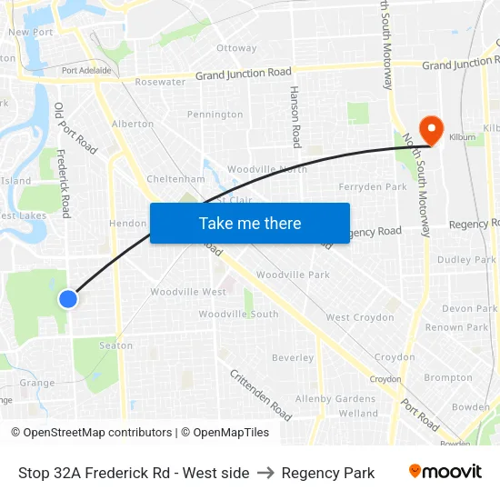 Stop 32A Frederick Rd - West side to Regency Park map