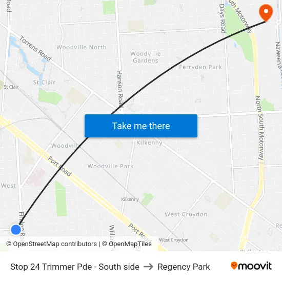 Stop 24 Trimmer Pde - South side to Regency Park map