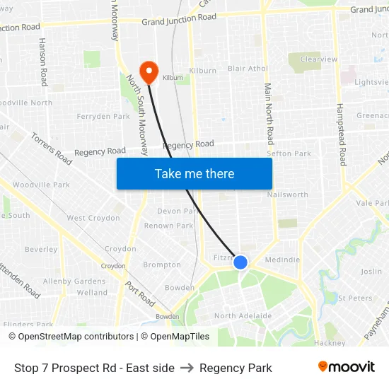 Stop 7 Prospect Rd - East side to Regency Park map