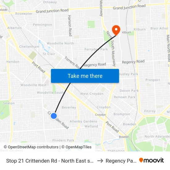 Stop 21 Crittenden Rd - North East side to Regency Park map