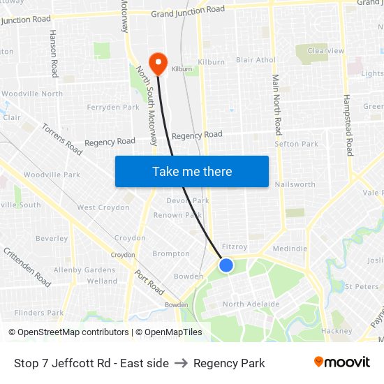 Stop 7 Jeffcott Rd - East side to Regency Park map