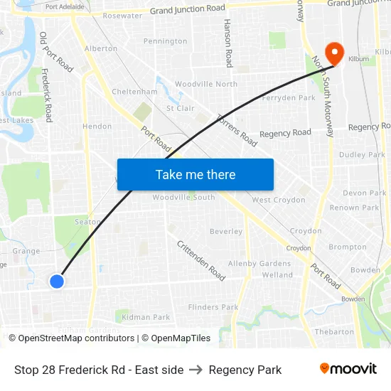 Stop 28 Frederick Rd - East side to Regency Park map