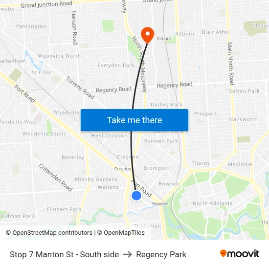 Stop 7 Manton St - South side to Regency Park map