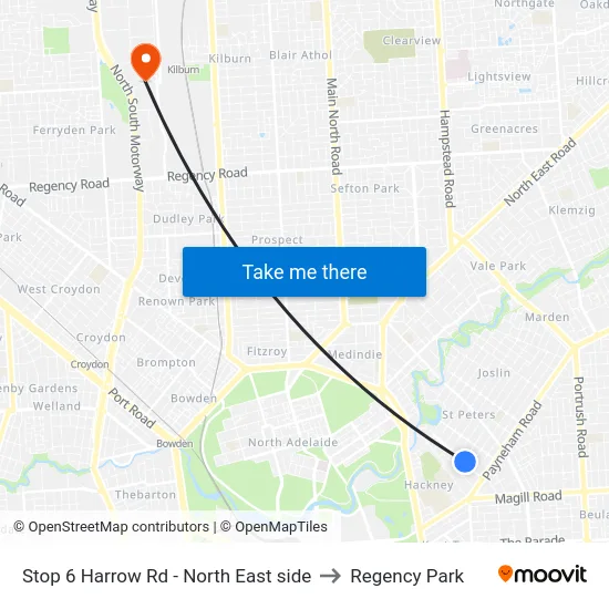 Stop 6 Harrow Rd - North East side to Regency Park map
