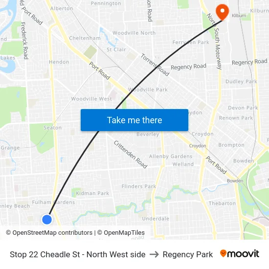 Stop 22 Cheadle St - North West side to Regency Park map