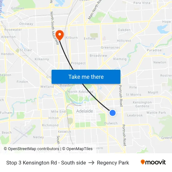 Stop 3 Kensington Rd - South side to Regency Park map
