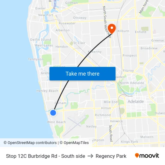 Stop 12C Burbridge Rd - South side to Regency Park map