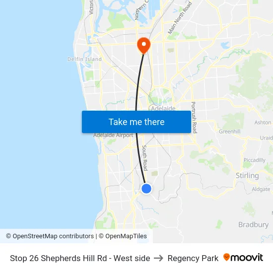 Stop 26 Shepherds Hill Rd - West side to Regency Park map