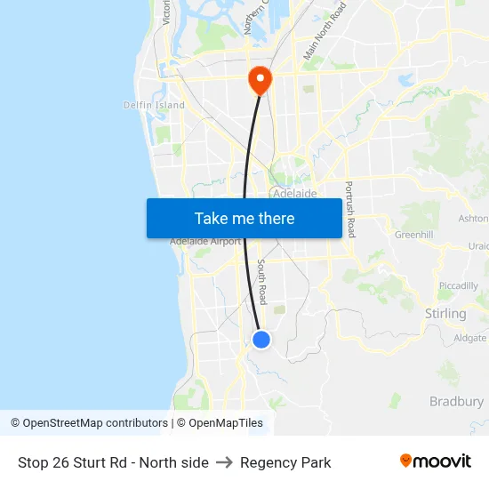 Stop 26 Sturt Rd - North side to Regency Park map