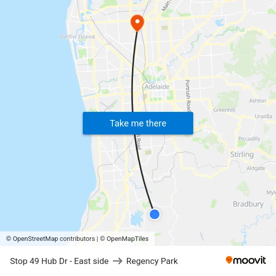 Stop 49 Hub Dr - East side to Regency Park map