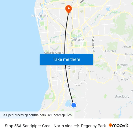 Stop 53A Sandpiper Cres - North side to Regency Park map