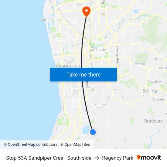 Stop 53A Sandpiper Cres - South side to Regency Park map