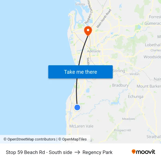 Stop 59 Beach Rd - South side to Regency Park map