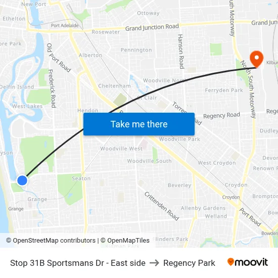 Stop 31B Sportsmans Dr - East side to Regency Park map