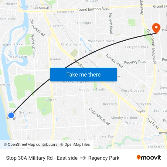 Stop 30A Military Rd - East side to Regency Park map