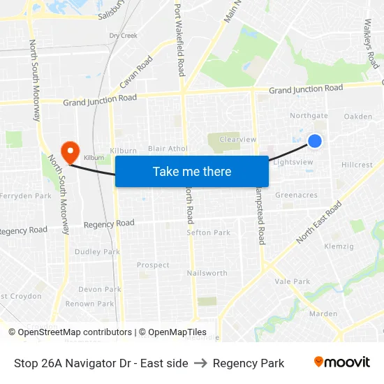 Stop 26A Navigator Dr - East side to Regency Park map