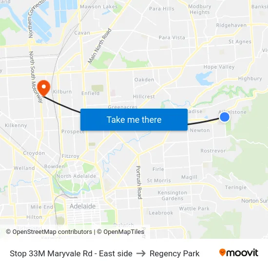 Stop 33M Maryvale Rd - East side to Regency Park map