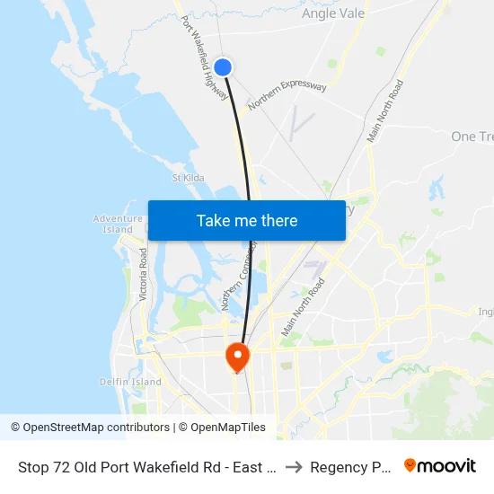Stop 72 Old Port Wakefield Rd - East side to Regency Park map
