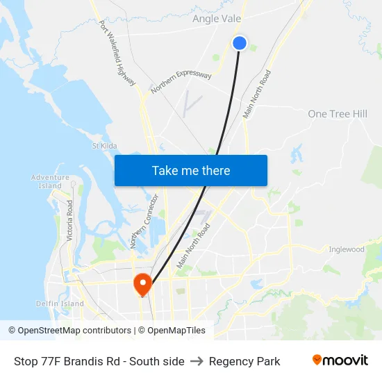 Stop 77F Brandis Rd - South side to Regency Park map