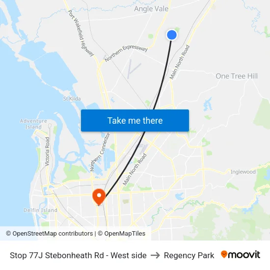 Stop 77J Stebonheath Rd - West side to Regency Park map