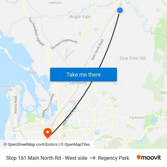 Stop 161 Main North Rd - West side to Regency Park map