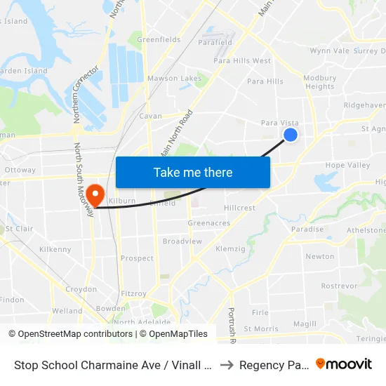 Stop School Charmaine Ave / Vinall Rd to Regency Park map