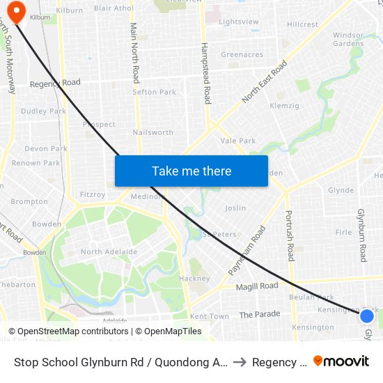 Stop School Glynburn Rd / Quondong Ave - East side to Regency Park map