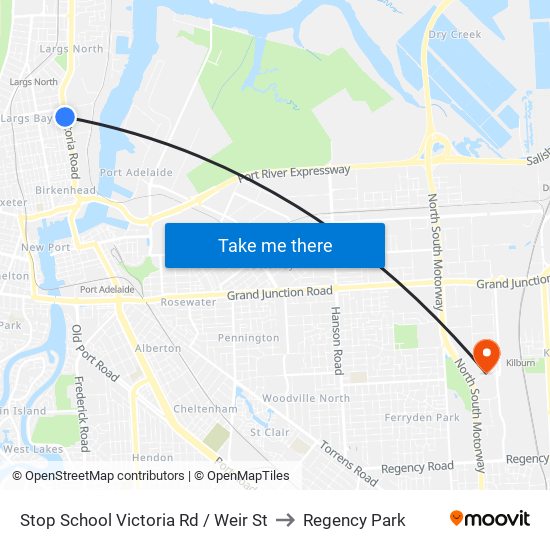 Stop School Victoria Rd / Weir St to Regency Park map