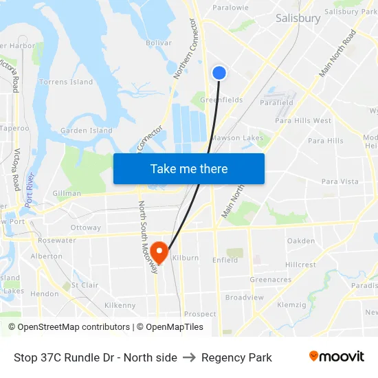 Stop 37C Rundle Dr - North side to Regency Park map