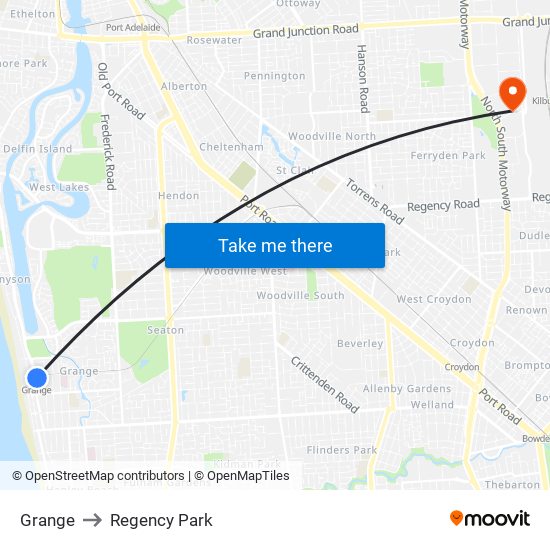 Grange to Regency Park map