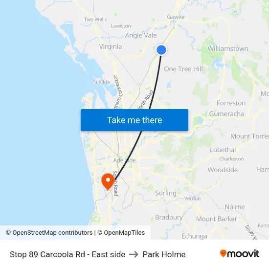 Stop 89 Carcoola Rd - East side to Park Holme map