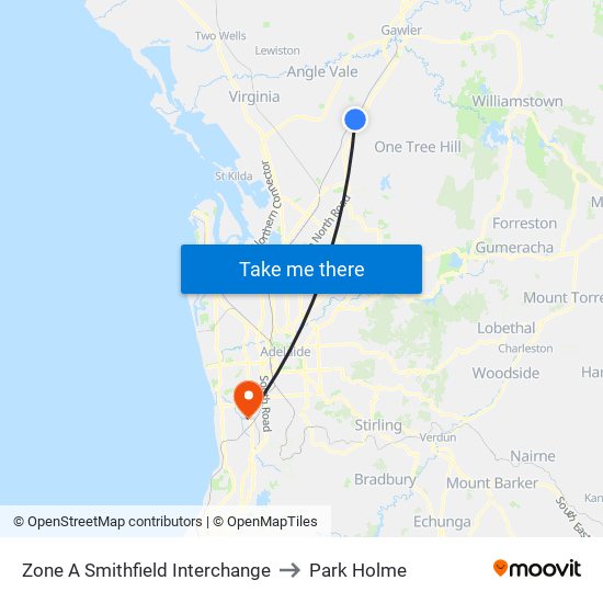 Zone A Smithfield Interchange to Park Holme map