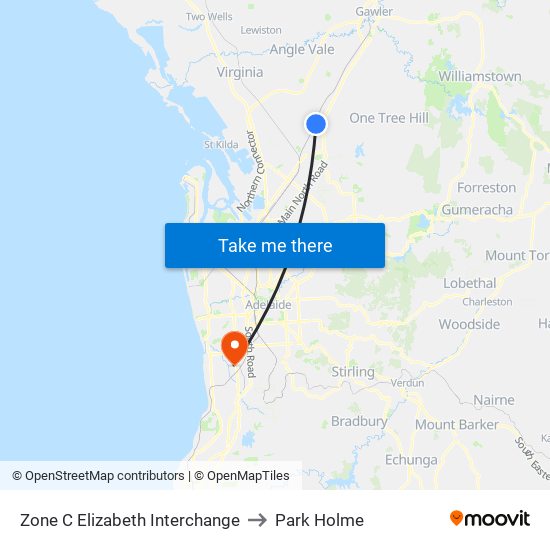 Zone C Elizabeth Interchange to Park Holme map