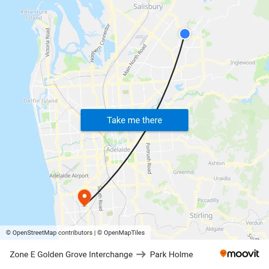Zone E Golden Grove Interchange to Park Holme map