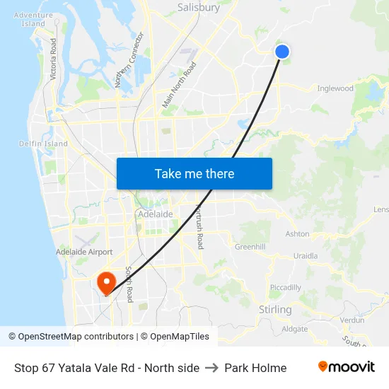 Stop 67 Yatala Vale Rd - North side to Park Holme map