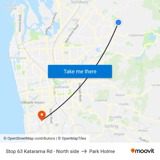 Stop 63 Katarama Rd - North side to Park Holme map