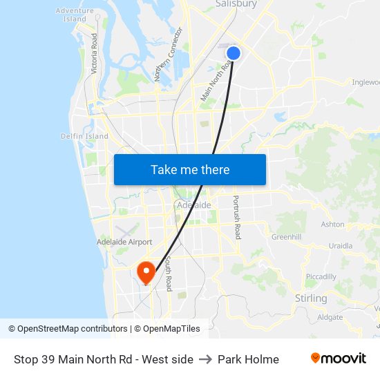 Stop 39 Main North Rd - West side to Park Holme map