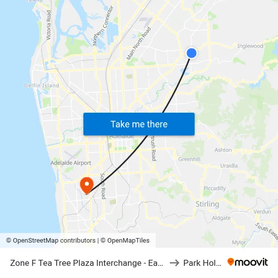 Zone F Tea Tree Plaza Interchange - East side to Park Holme map