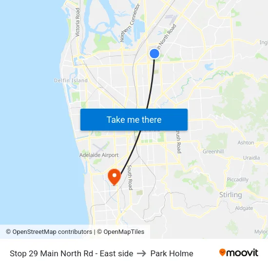 Stop 29 Main North Rd - East side to Park Holme map