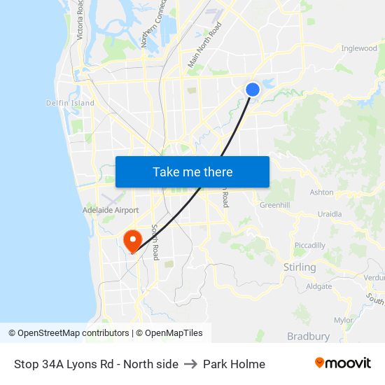 Stop 34A Lyons Rd - North side to Park Holme map