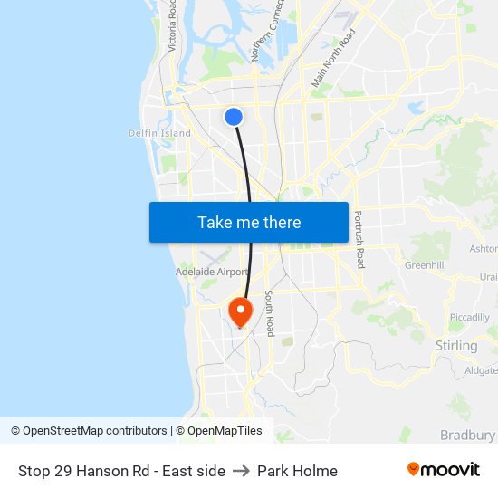 Stop 29 Hanson Rd - East side to Park Holme map