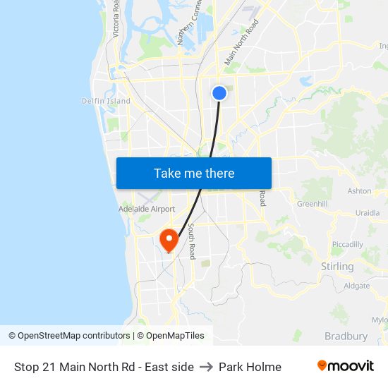 Stop 21 Main North Rd - East side to Park Holme map