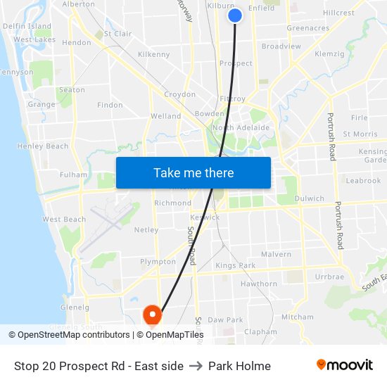 Stop 20 Prospect Rd - East side to Park Holme map